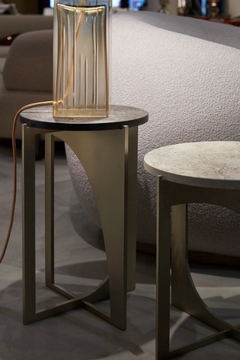 HYPERBOLE - Round coffee table in recycled glass and metal by Paolo Castelli - view 3